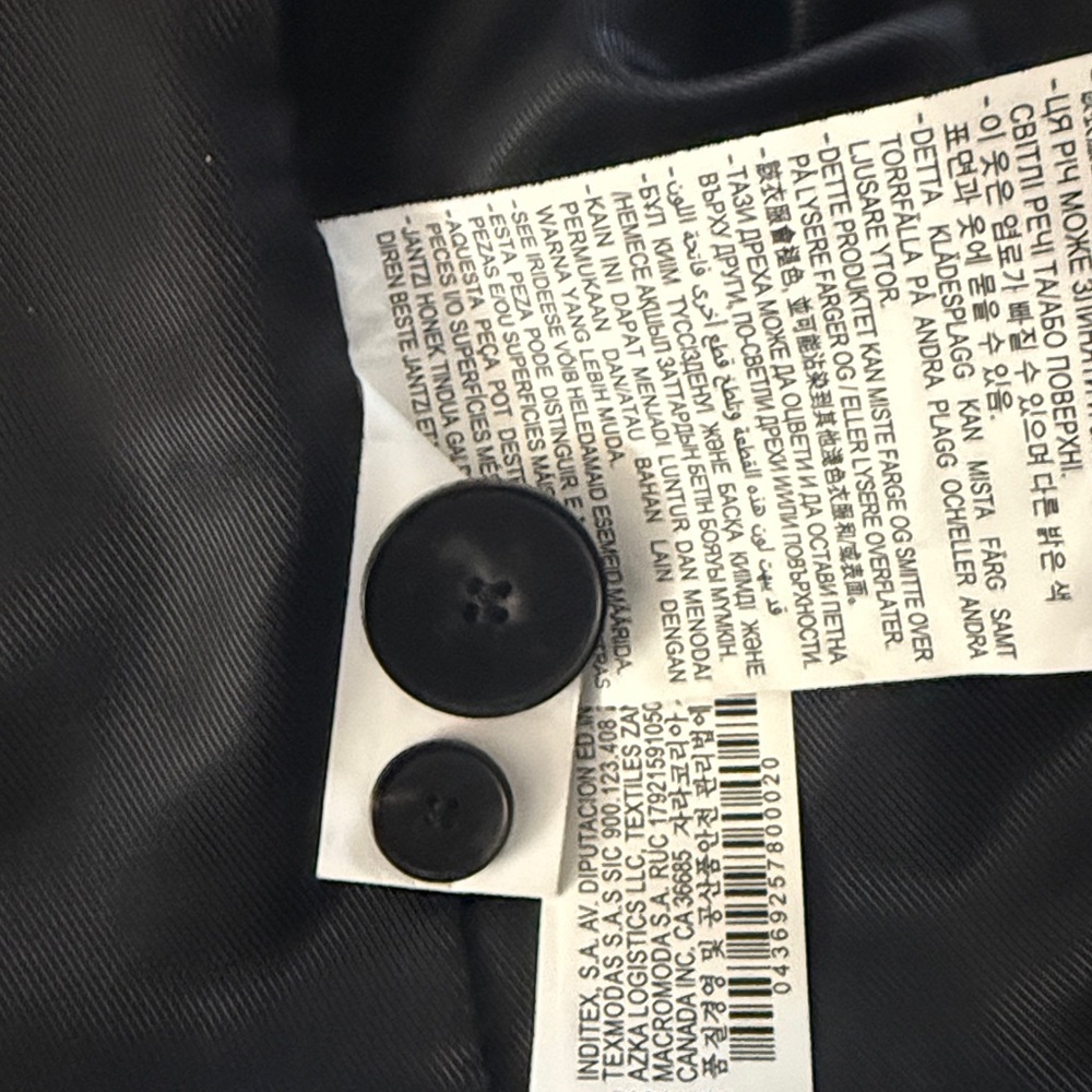 Zara Black Faux Leather Blazer Small - Picture 11 of 12